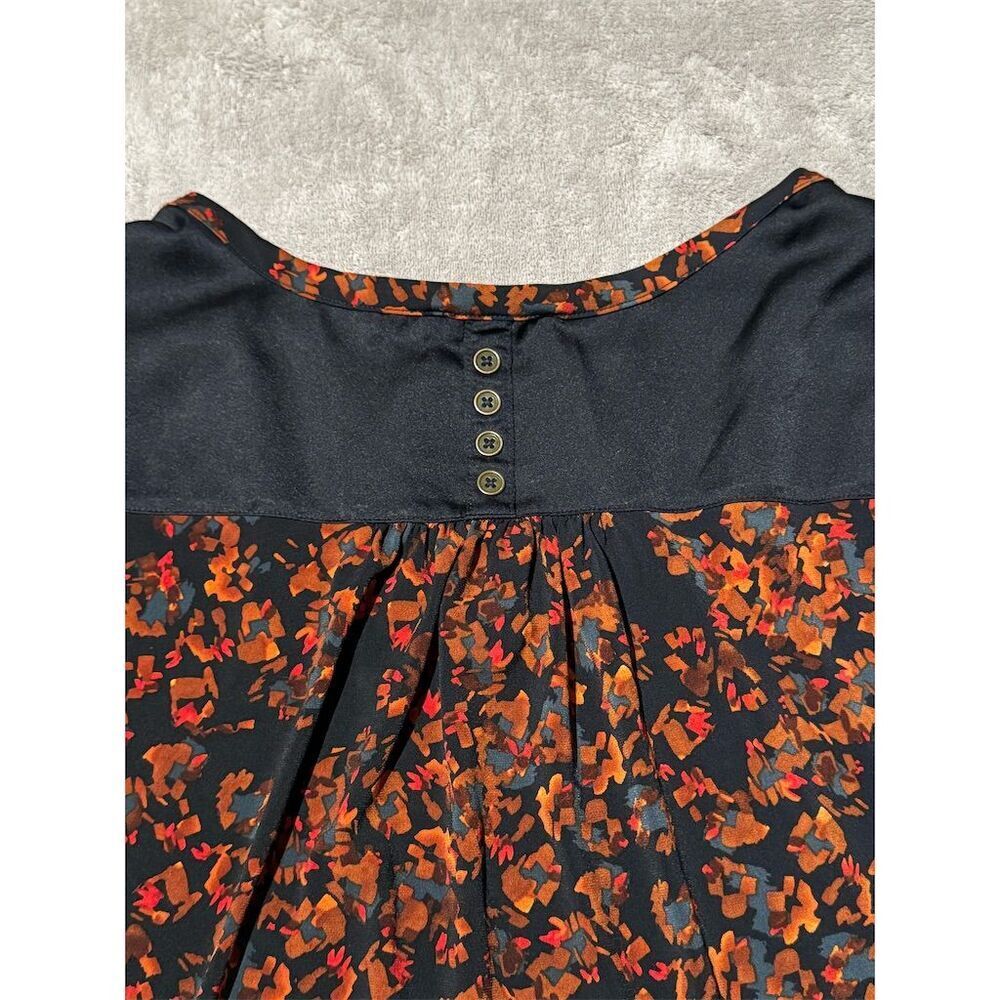 The Limited Women's XS Black Floral‎ Cap Sleeve Blouse Round Neck - Picture 4 of 7